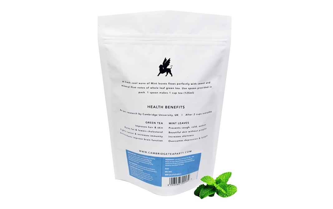 Cambridge Tea party Green Tea & Mint Leaves    Pack  180 grams
